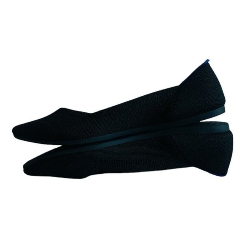 ROTHY’S The Point Black Blue Almond Toe Slip-On Flats Women’s Sz 9 Loafers Shoes - Picture 8 of 8